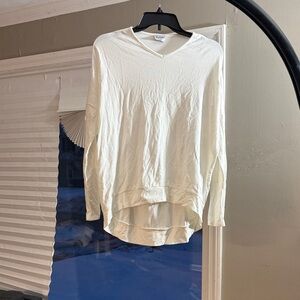 Blank NYC Cream V-Neck Long Sleeve Top